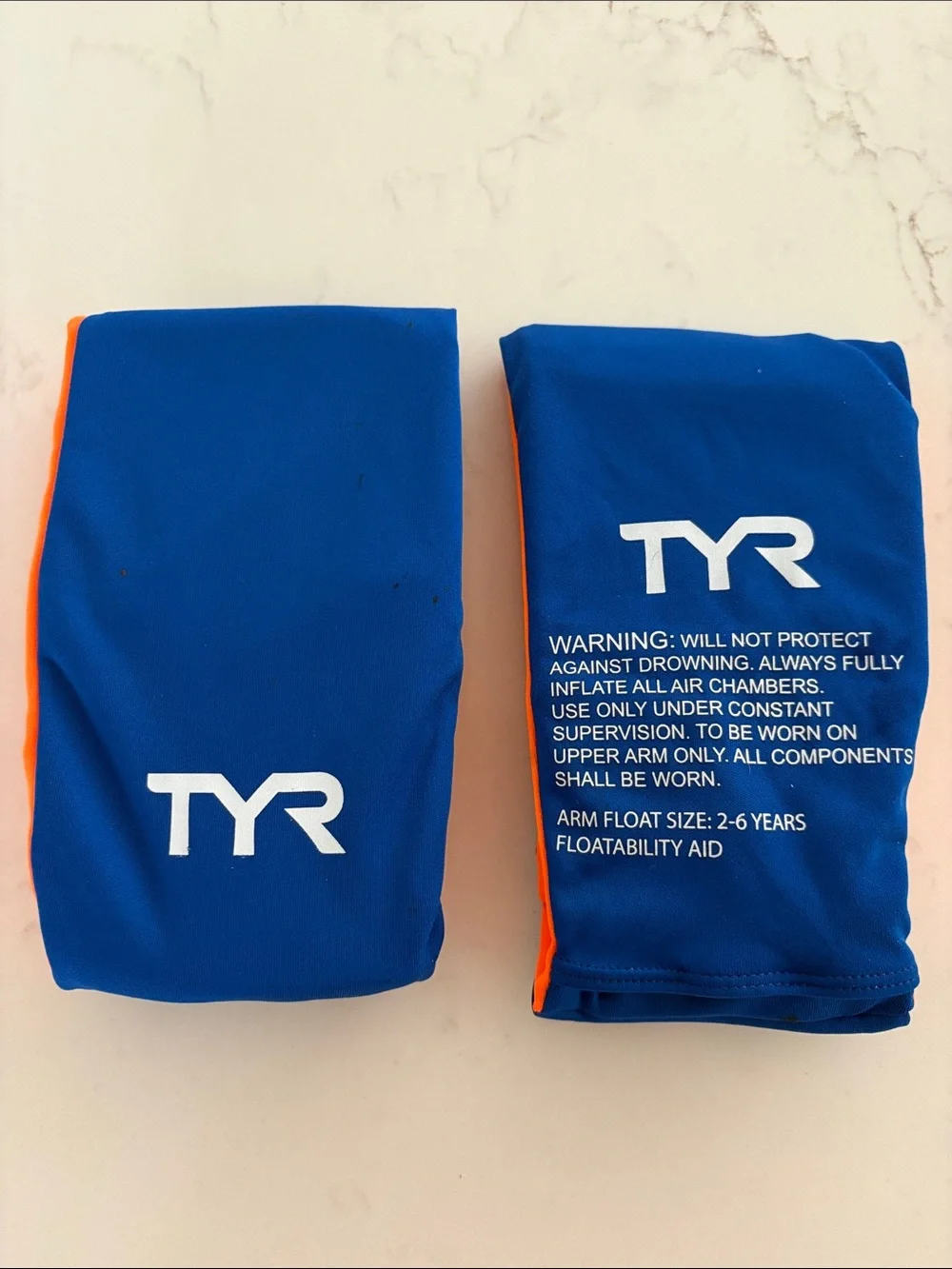 TYR Blue and Orange Start to Swim Soft Arm Floats. NWT